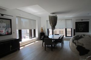 Motorized shades in an Upper West Side apartment