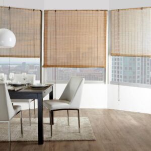 Woven shades in a Manhattan dining room