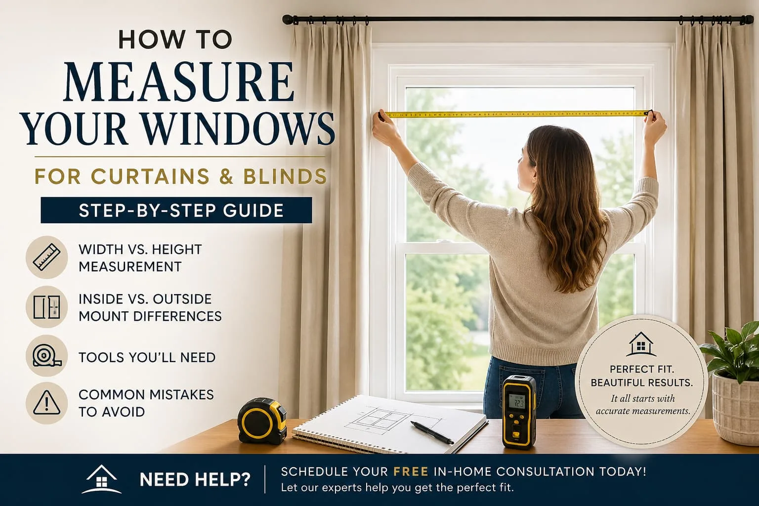 How to Measure Your Windows for Curtains and Blinds Step by Step ...